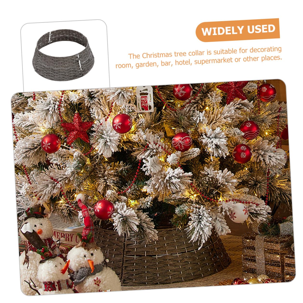 Generico Gonna per Albero in Materiale Plastico, Collare Decorativo per Base Albero, Copri Piede Resistente per Decorazioni Natalizie Interne ed Esterne, Adatto a Diverse Dimensioni