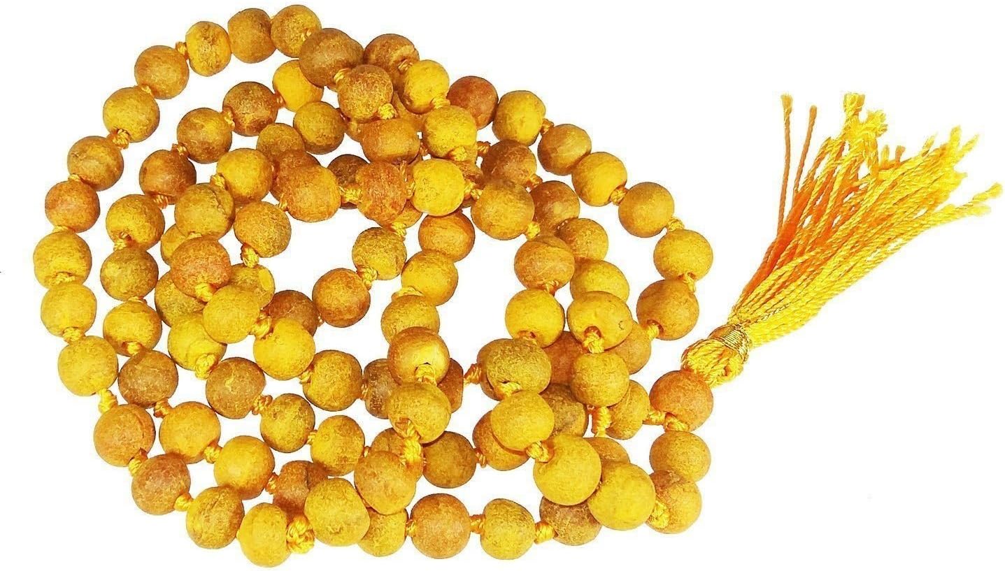 Haldi Turmeric mala 100% Natural & Original 108+1 Beads for Japa by Dimraj Creations