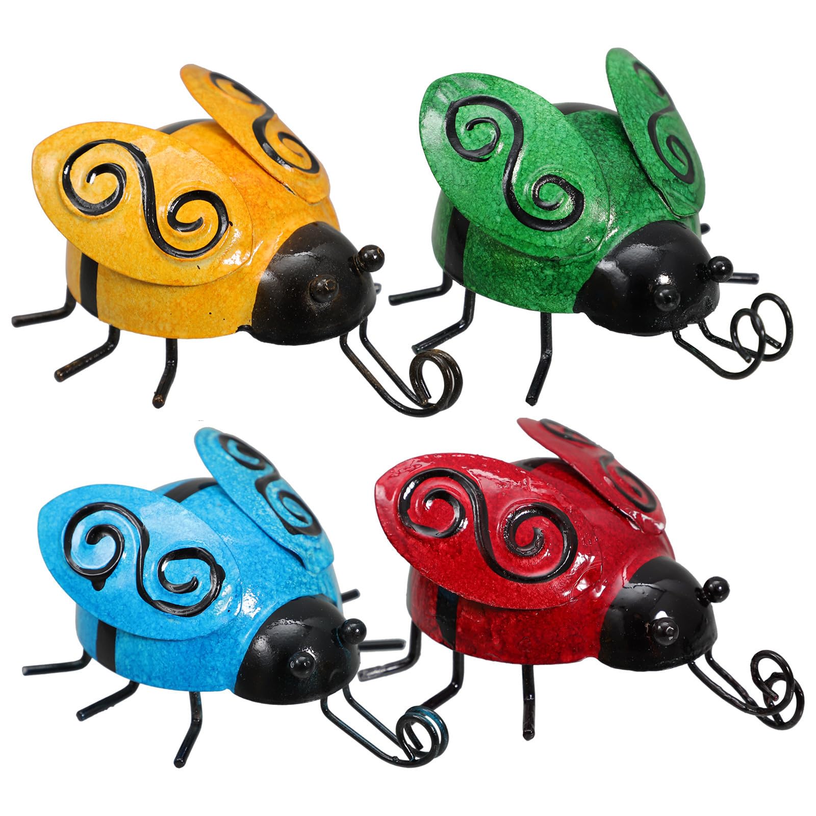 Gatuida 12 Pezzi Decorazione da Parete Coccinella in Ferro, Colori Vivaci