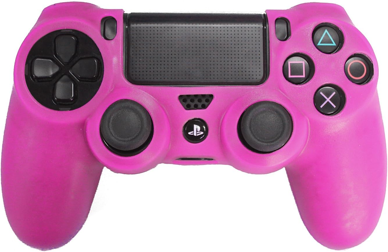 HDE Controller Skins for PS4 Controller 4 Pack Combo Silicone Rubber Protective Grip for Sony PS4 Wireless Game Controllers (Blue, Red, Purple, Pink)