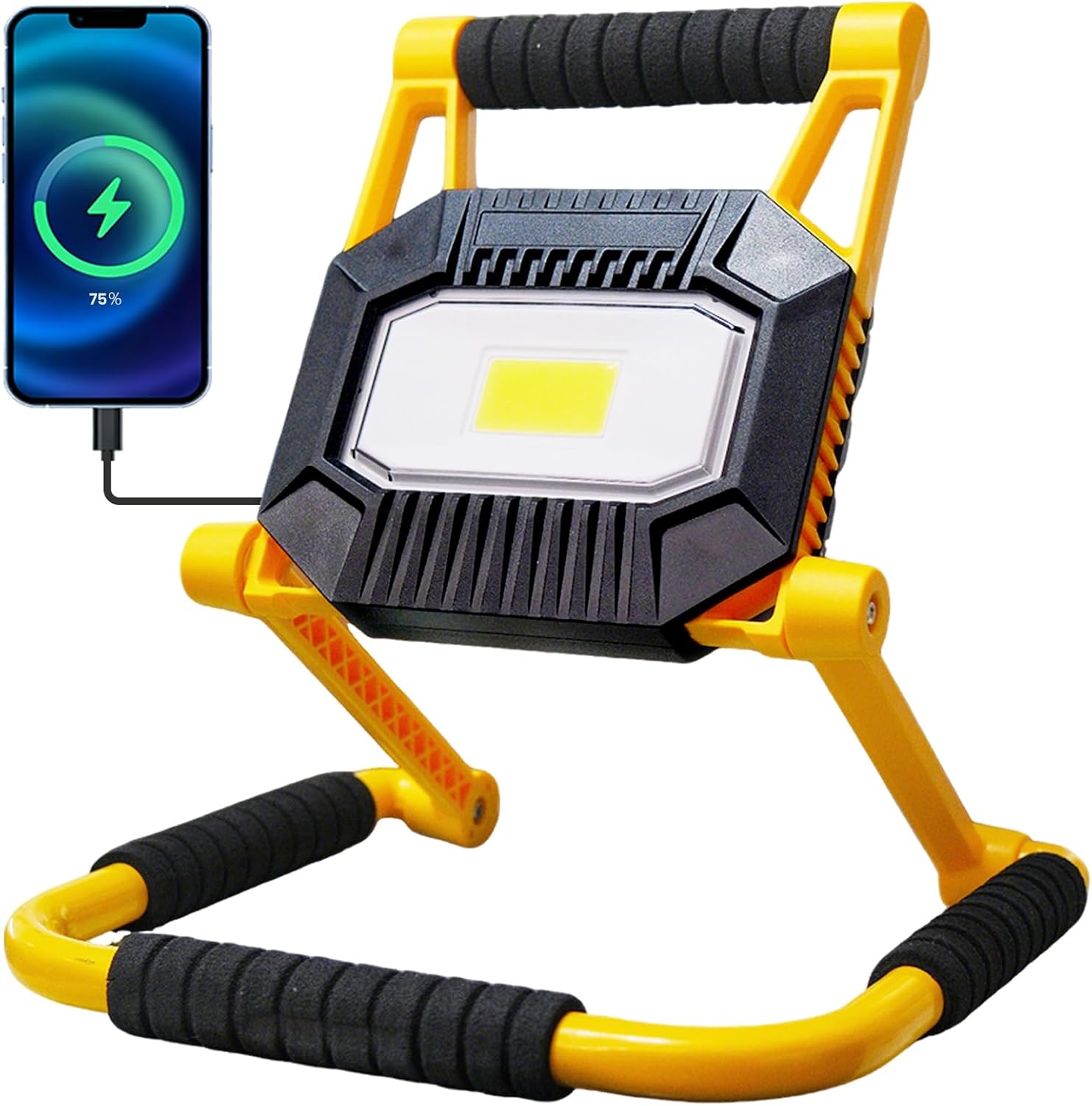 1600 Lumen Rechargeable LED Work Light Cordless, Folding Portable COB Lights with 4 Modes, Cordless 360° Rotation IP65 Waterproof for Outdoor Camping Hiking Workshop Car Repairing