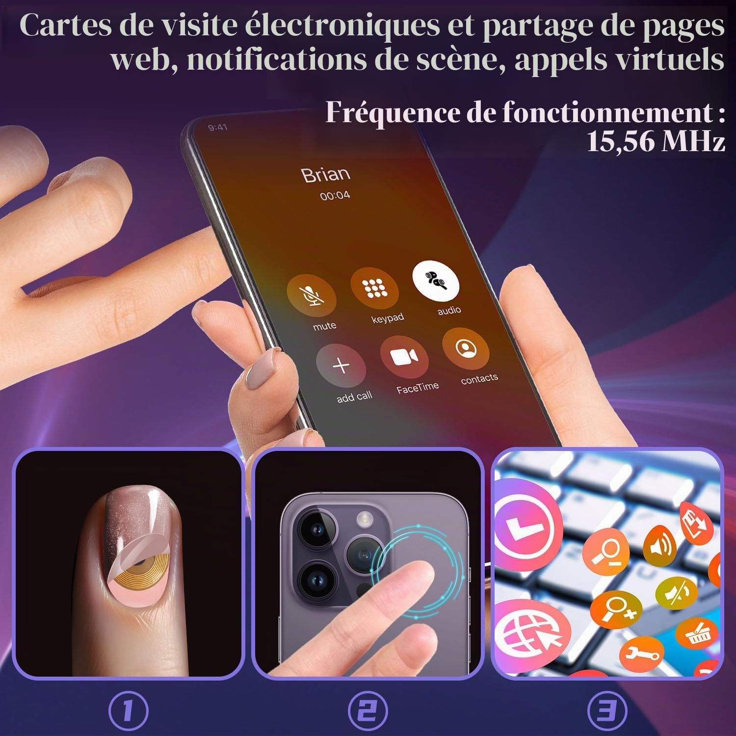 Lot de 20 étiquettes NFC NTAG215 FPC flexibles pour ongles intelligentes, étiquettes électroniques NFC étanches programmables, autocollants RFID, 10 mm, ronds