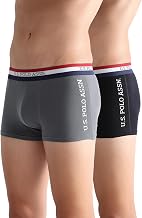 U.S. Polo ASSN. Mens ET002 Anti Microbial Branded Stretch Cotton Underwear Trunk -Pack of 2