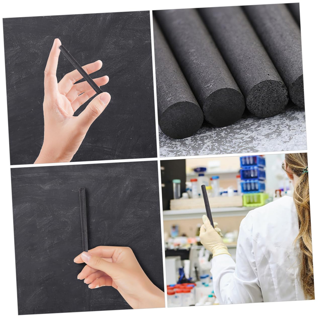 Creuset de 6mm Graphite Tiges Cylindriques en Graphite Noir Kit de Fonte Solide Études Électrochimiques pour Expériences en Laboratoire