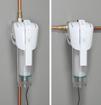 GE Smart Whole House Leak Detection Water Filtration System | Reduces Sediment, Rust & More | Install Kit Included | Filter Not Included | Replace Filter (FTHPM, FTHTM, FTHLM) Every 3 Months | GXWH70M