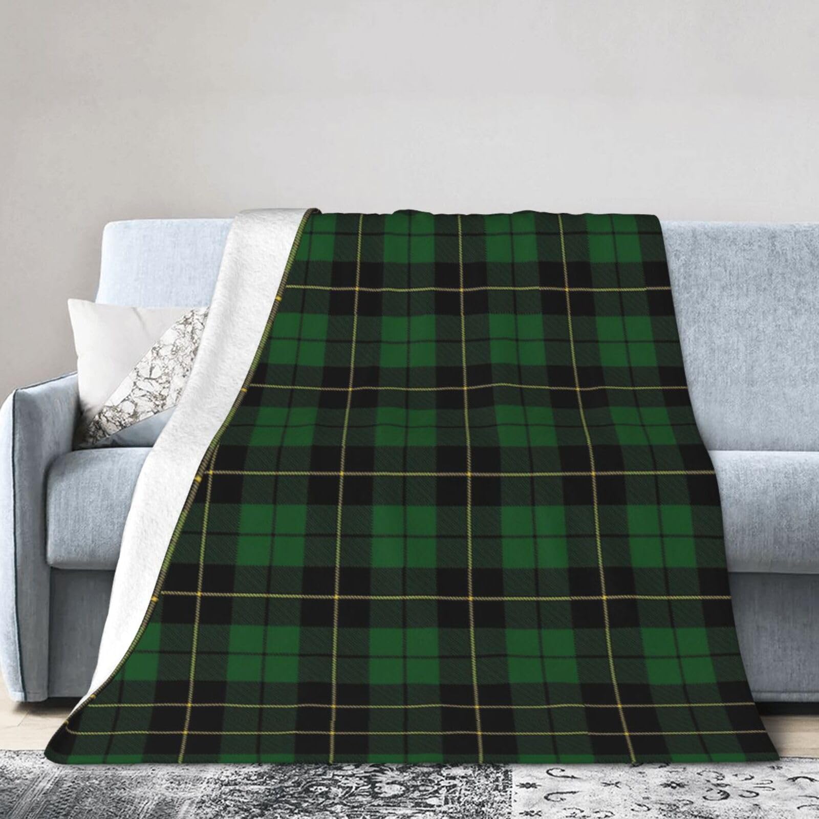 ERTDFXCV Wallace Hunting Clan Family Tartan Blanket 50"x40"