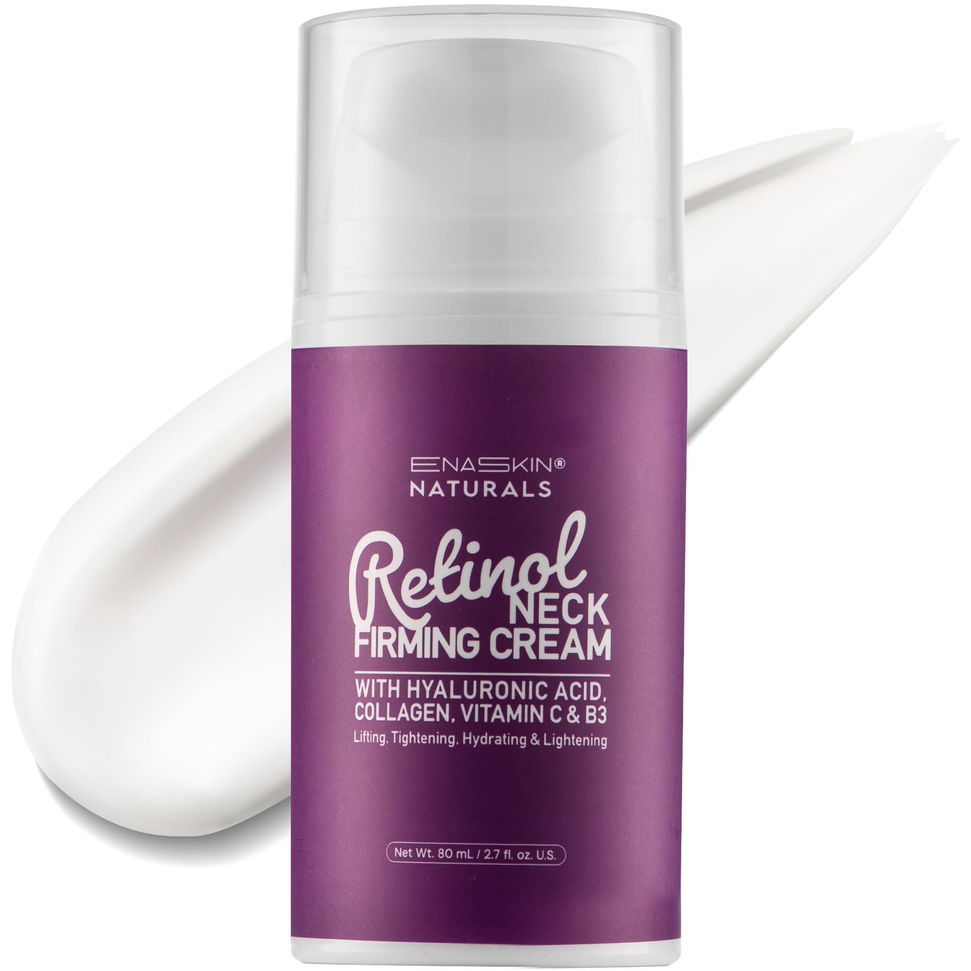 Retinol Neck Firming Cream: Advanced Face Tightening and Lifting Cream with Hyaluronic Acid, Collagen and Vitamin - Tightening Wrinkles, Firming