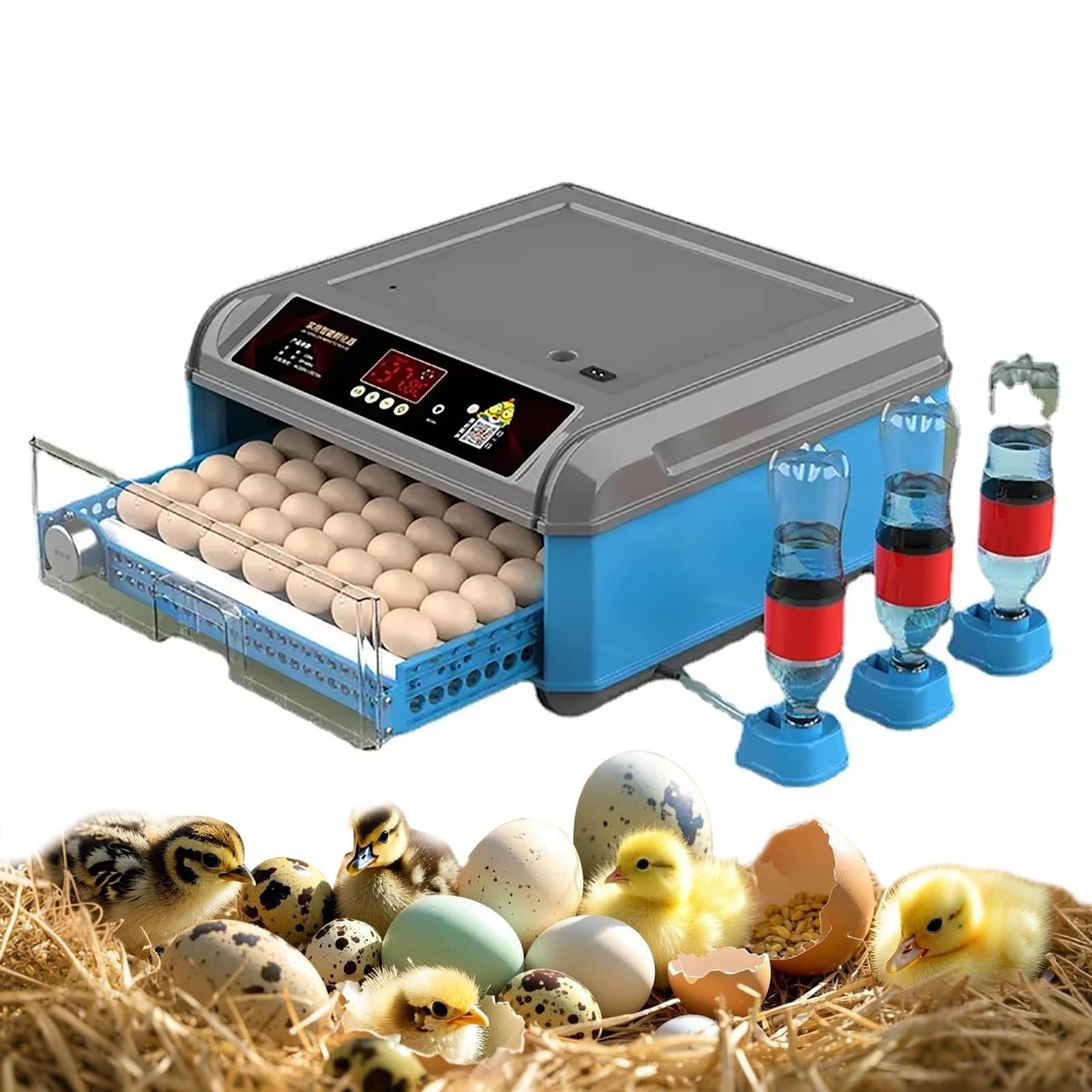AVSMGP Chicken Egg Incubator 24/30/36/48/56/64, Chicken Incubators for Hatching Eggs Automatic Egg Turner+Automatic Water Adding for Chicken, Duck, Goose, Pigeon, Quail,48