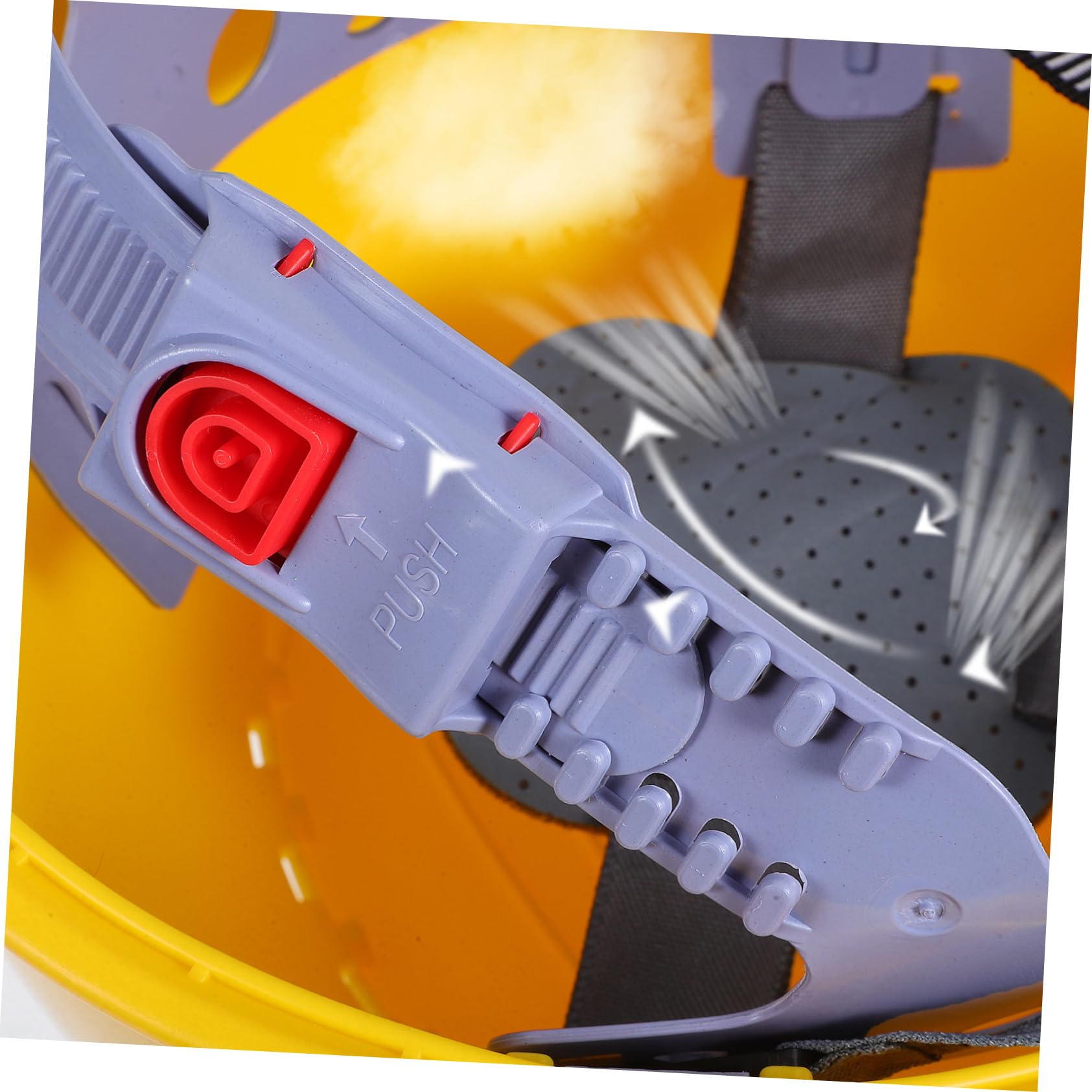 Casco de Seguridad para Construcción Amarillo, Plástico, Ventilado | Ajuste Regulable, Diseño Ligero, Resistencia a Impactos, Uso en Obra y Entornos Laborales