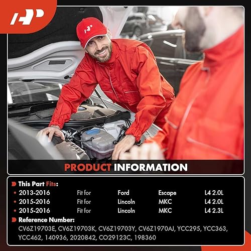 Miniatura 2 de A-Premium Compresor de aire acondicionado con embrague compatible con Ford Escape 2013-2016, Lincoln MKC 2015-2016, 2.0L 2.3L