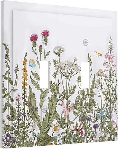 Miniatura 52 de Placa de pared doble basculante de mármol azul, cubierta decorativa de interruptor de luz de 2 cuadras, moderna acuarela degradada, arte de tinta