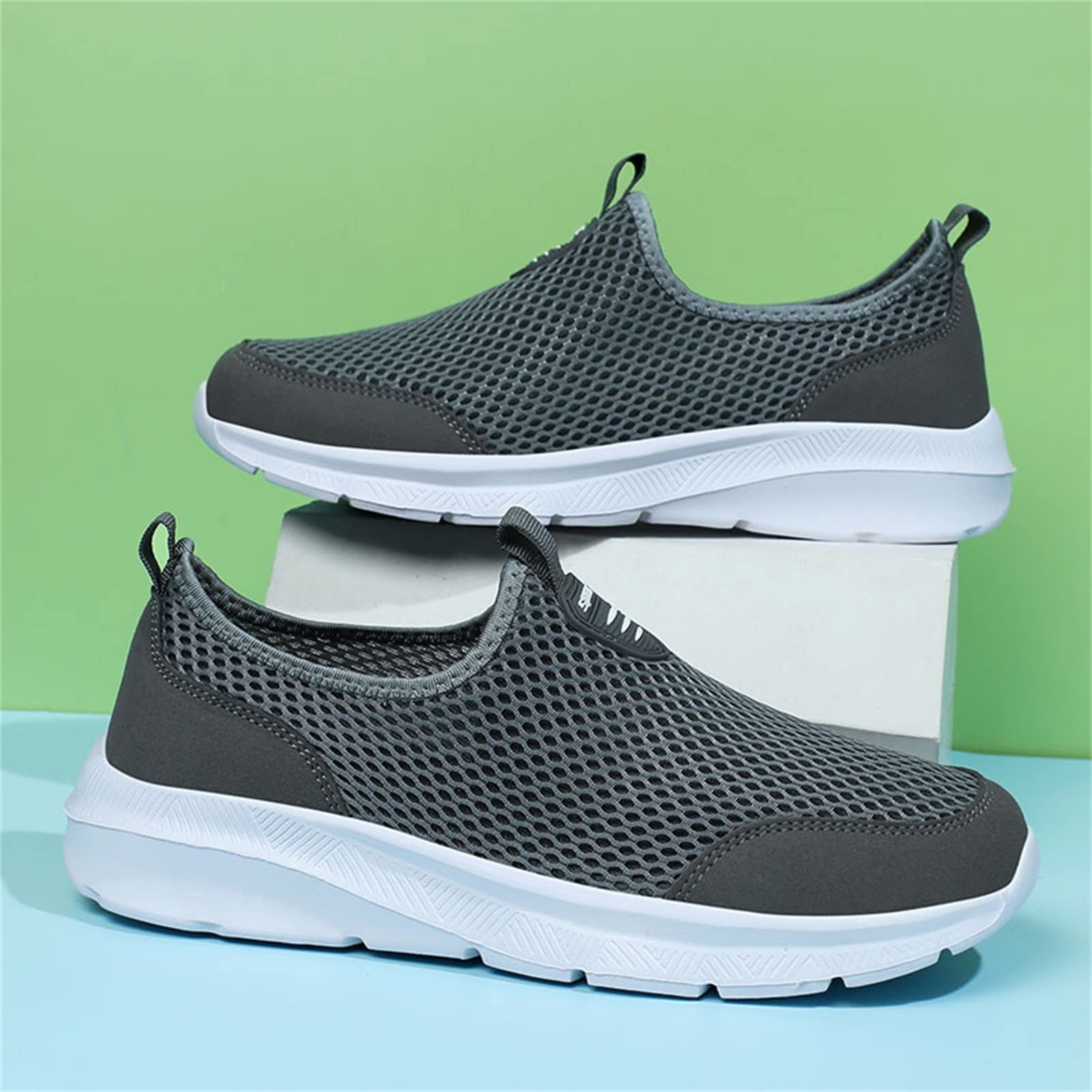 Zapatillas Deportivas veraniegas para Hombre Calzado Casual con Cordones Superficiales de Malla Transpirable