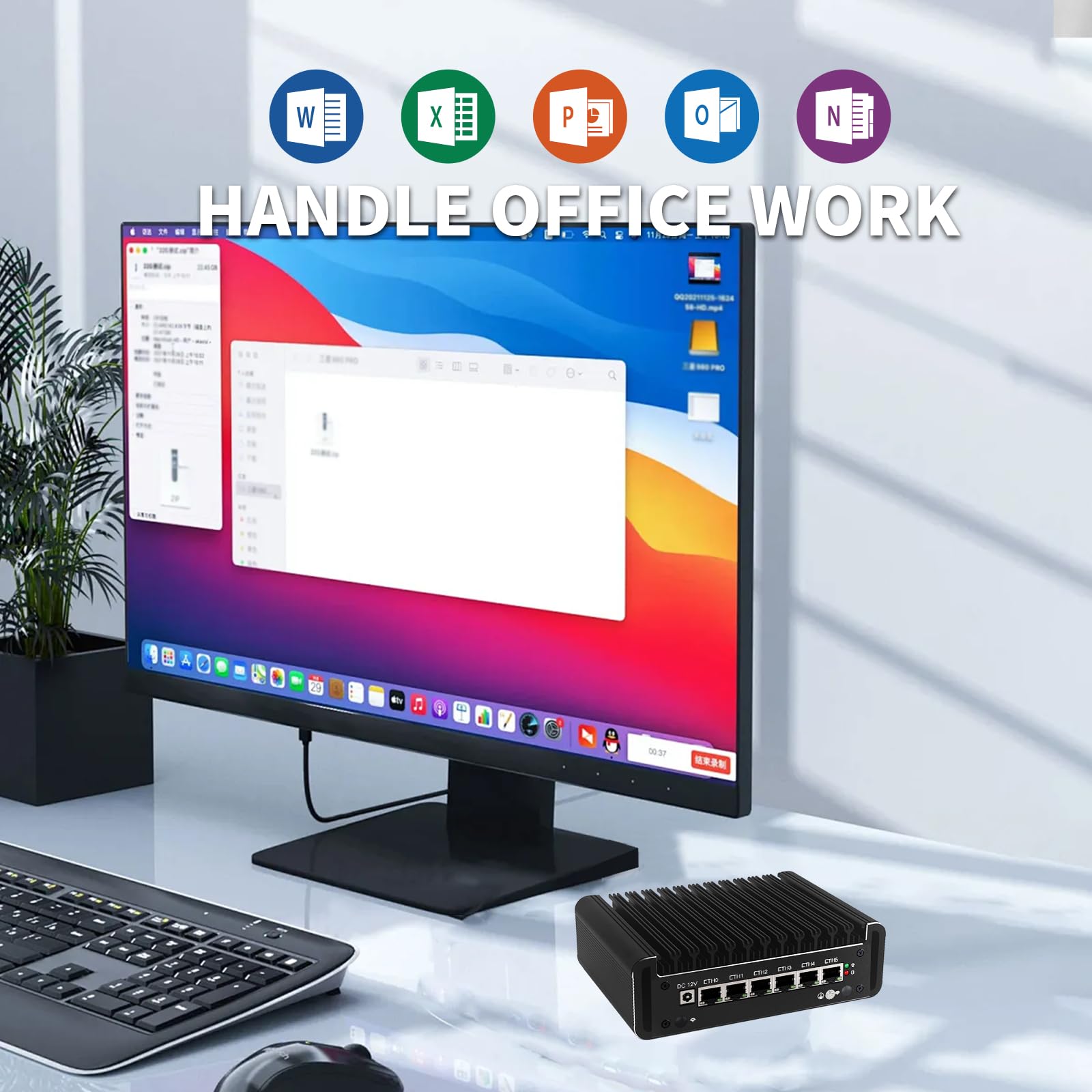 Firewall Mini PC i7-1165G7, 6 x 2.5GbE LAN Firewall Appliance, Fanless Micro PC RS232 COM, OPNsense Router Hardware, AES-NI, HD(4K@60HZ), SATA3.0, DDR4 Barebone NO RAM/SSD/OS