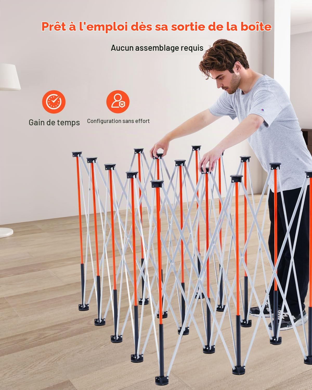 VEVOR Châssis Pliable Établi 244,5x125,5 cm, Support Table de Travail Charge 2724 kg, sans Assemblage, Pied d’Établi Portable avec Sac de Rangement, Plateau de Table Non Inclus, pour Garage Atelier