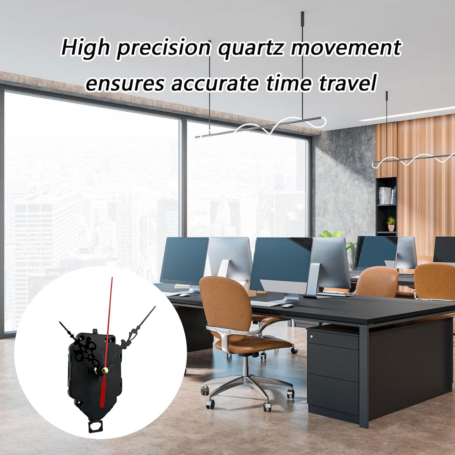 Quiet Swing Clock Motion Mechanism for Handworked Meet Thread Wall Deck Precise Crystal Motor ABS Elastomer Housing Meet Thread Clock Mechanism