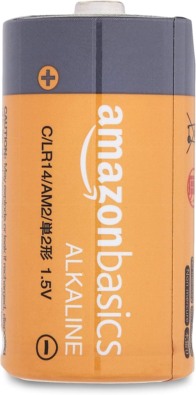  Basics 24 Pack C Cell All-Purpose Alkaline Batteries, 5-Year Shelf Life, Easy to Open Value Pack : Health & Household