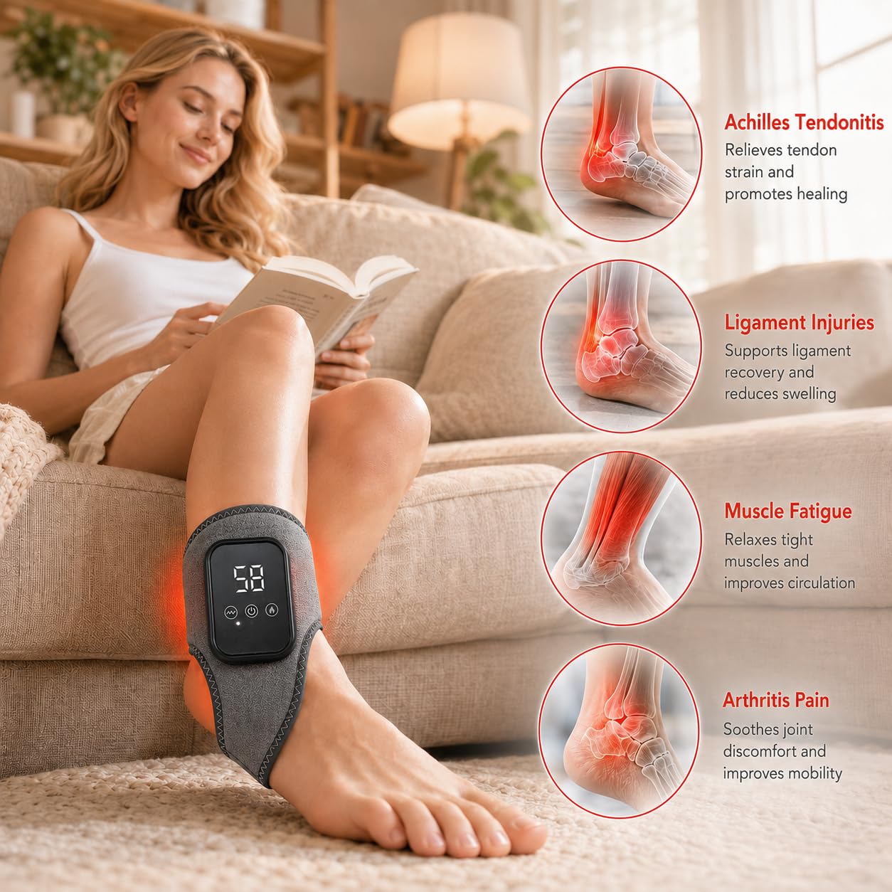 2er-Pack Fussmassagegerät Elektrisch – 3-in-1 Fußmassagegerät gegen Schmerzen & zur Förderung der Durchblutung, kabellos, elektrisch, wiederaufladbar, ideal bei Neuropathie & Plantarfasziitis 1