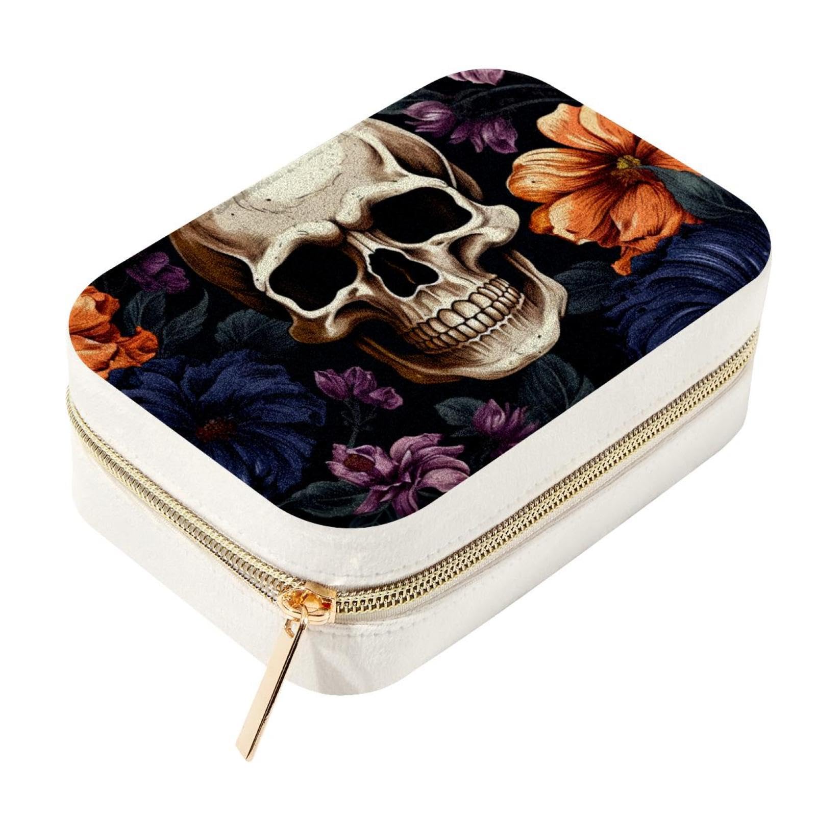Coffret bijoux en velours et crâne d'Halloween de haute qualité