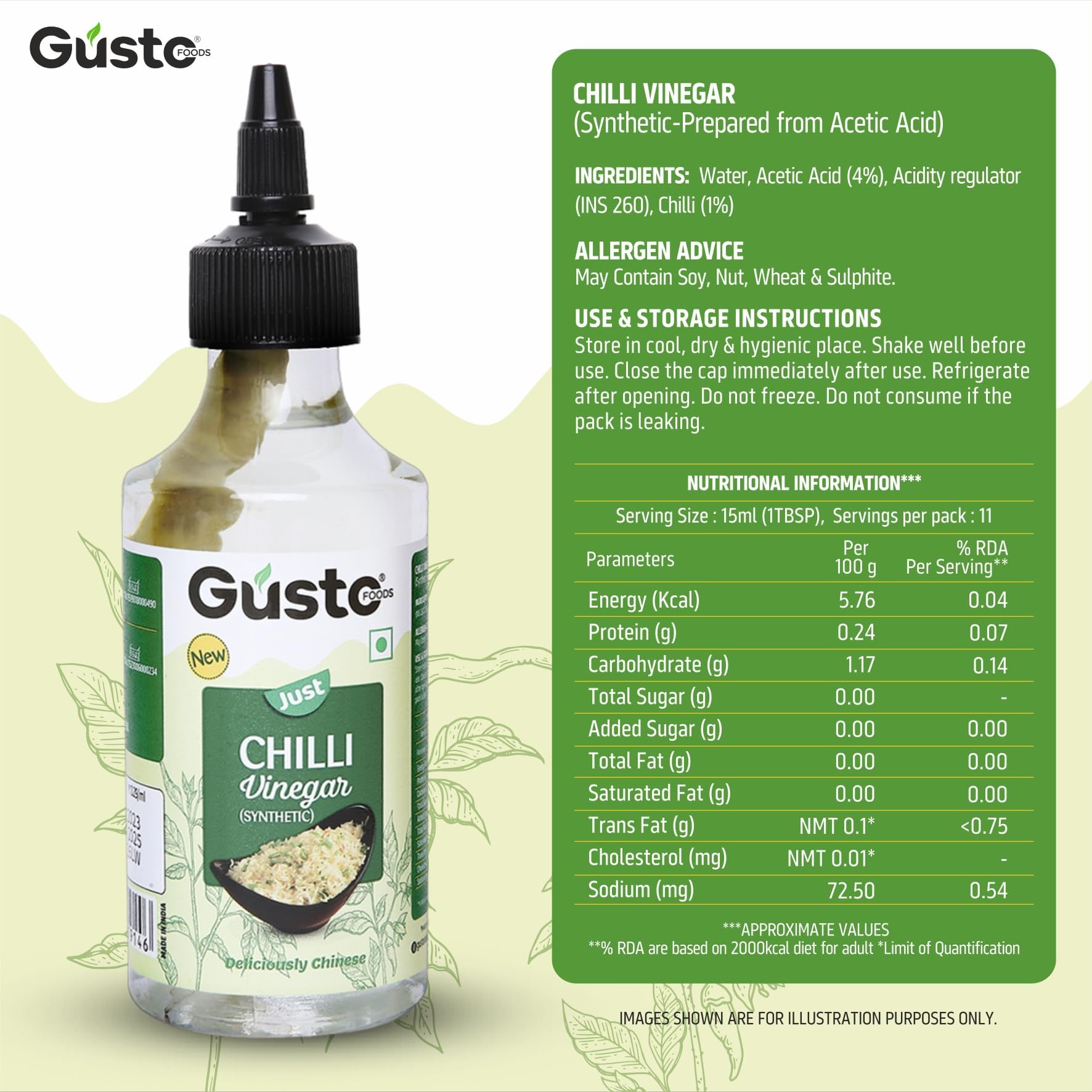 Gusto Foods Chinese Sauces Combo | Red & Green Chilli Sauce, Soya Sauce, Chilli Vinegar, Schezwan & Manchurian Gravy | Complete Pack for Chinese Dishes