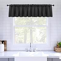 Vista 13 de MIULEE Cenefa de ventana opaca de primavera para dormitorio, cocina, baño, sala de estar, oscurecimiento de bolsillo para barra, cenefa de cortina