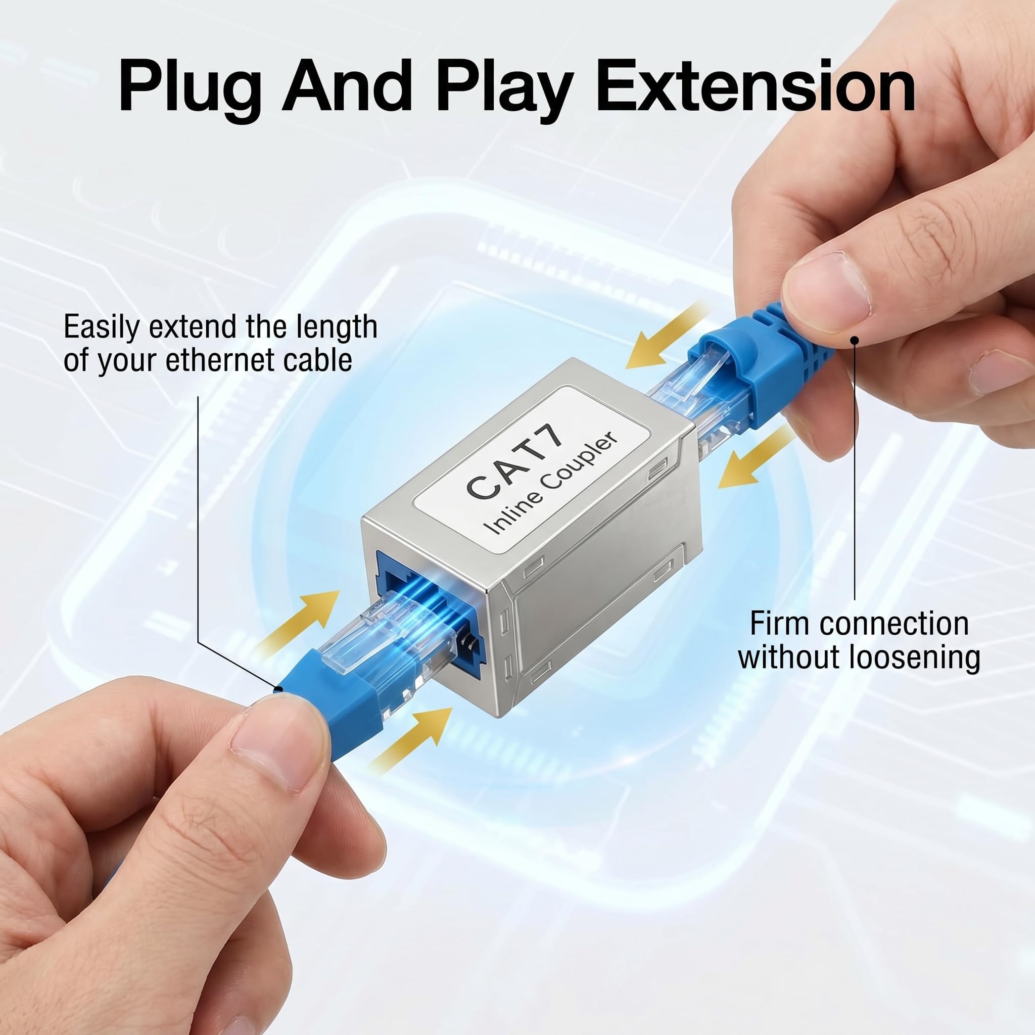 6 Stück RJ45 Kupplung, LAN Verbinder Cat7 Geschirmt Vergoldet, Netzwerkkabel Verbinder für Ethernet Kabel Verlängerung bis 10 Gigabit 600MHz, RJ45 Adapter Buchse auf Buchse für Cat6A Cat6 Cat5e Cat5