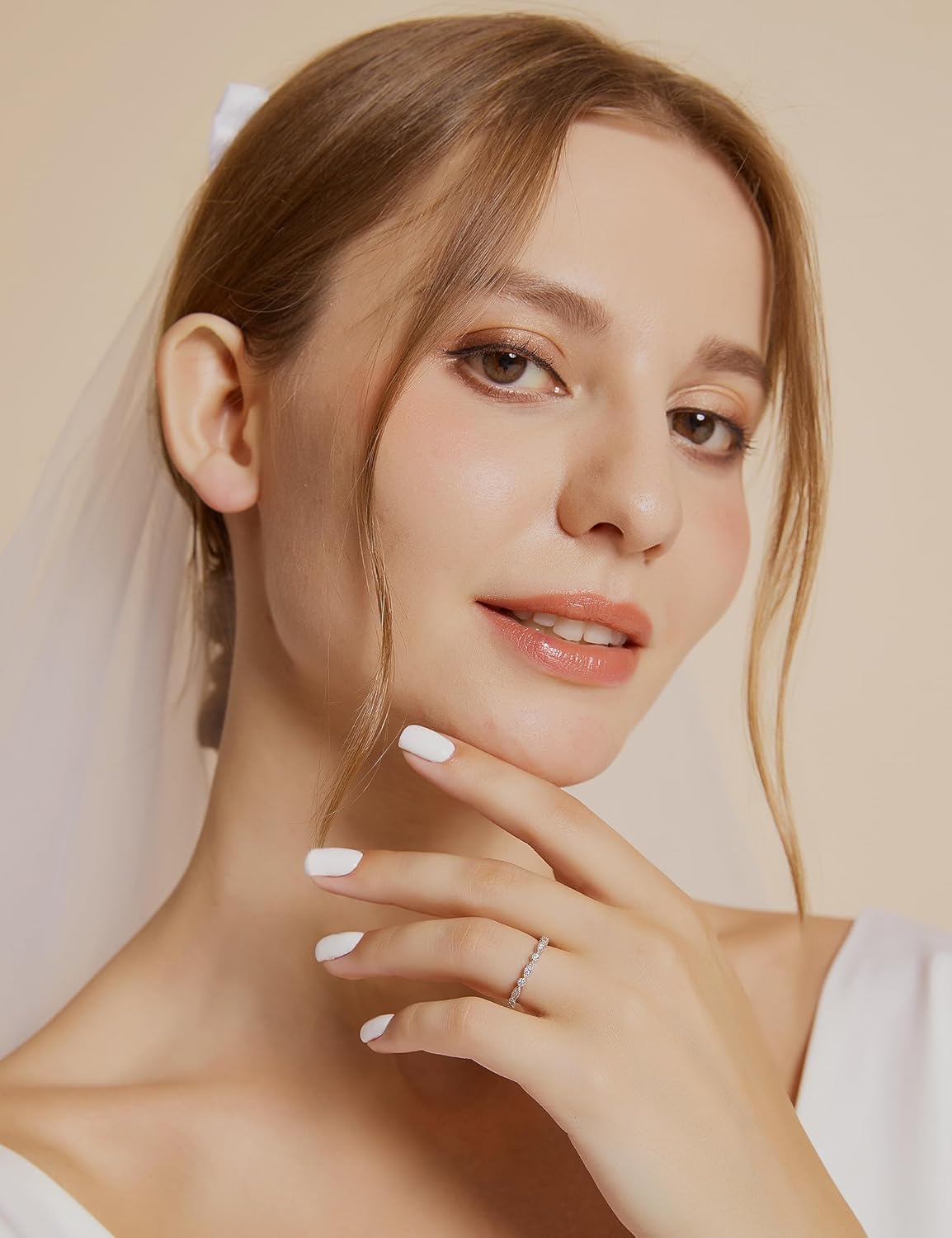 EAMTI 925 Sterling Silver Wedding Band for Women Cubic Zirconia Marquise & Round Milgrain Full Eternity Stackable Ring Size 3-13 - Image 5