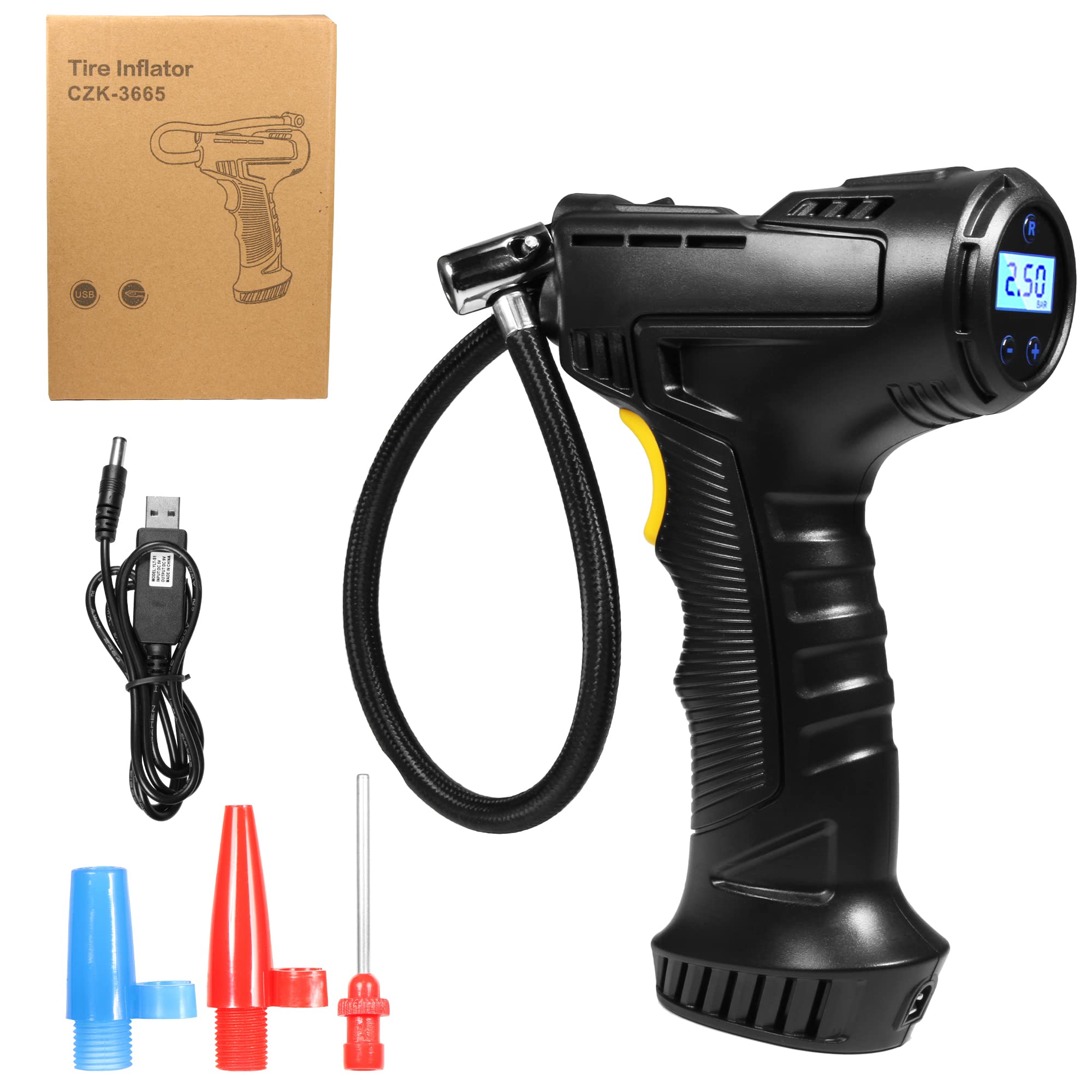 Buy ASOOLL Cordless Tire Inflator 150PSI Portable Air Compressor