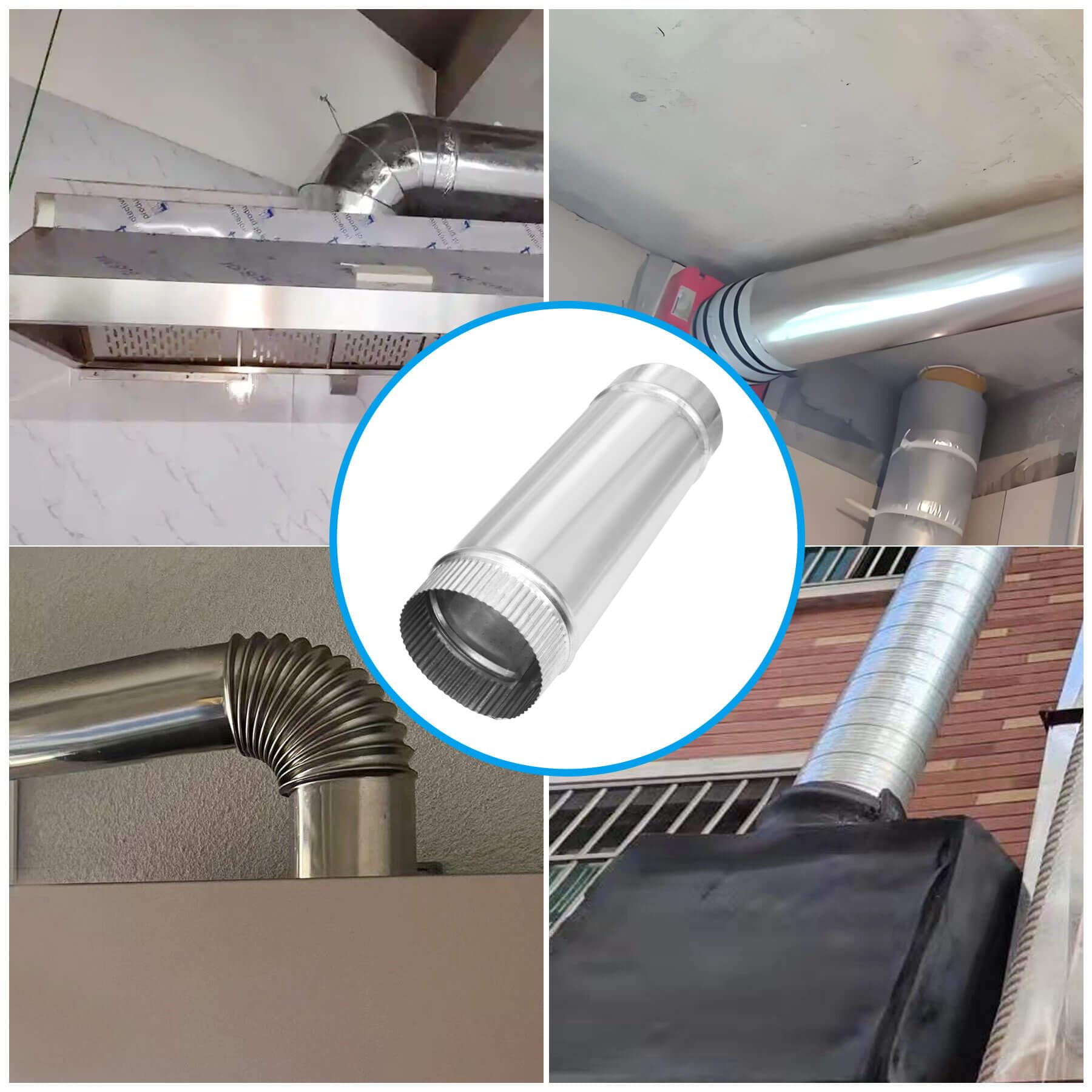 Snapklik.com : 4 Inch Round Dryer Exhaust Duct, Galvanized Bathroom Fan ...