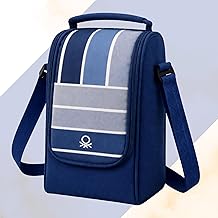 United Colors of Benetton Lunch Bag for Women & Men, Insulated Bag, Tiffin Lunch Bag for Office/College/School, Bottle Holder, Lightweight, Durable Handles, Fits 3 Containers