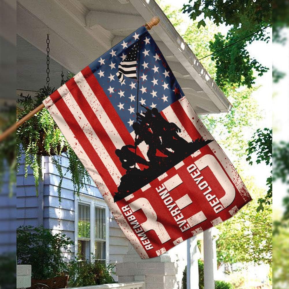 Flags-Remember Everyone Deployed Flag LHA764F, House Flag (29.5" x 39.5")-USA House Garden Flags Premium Polyester-Decorative Outdoor Flags