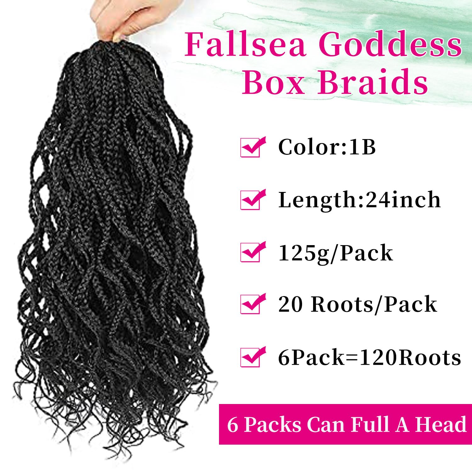 24 Inch Curly Crochet Hair for Black Women - Black Locs, Box Braids, Curly Crochet Box Braids Hair Extensions