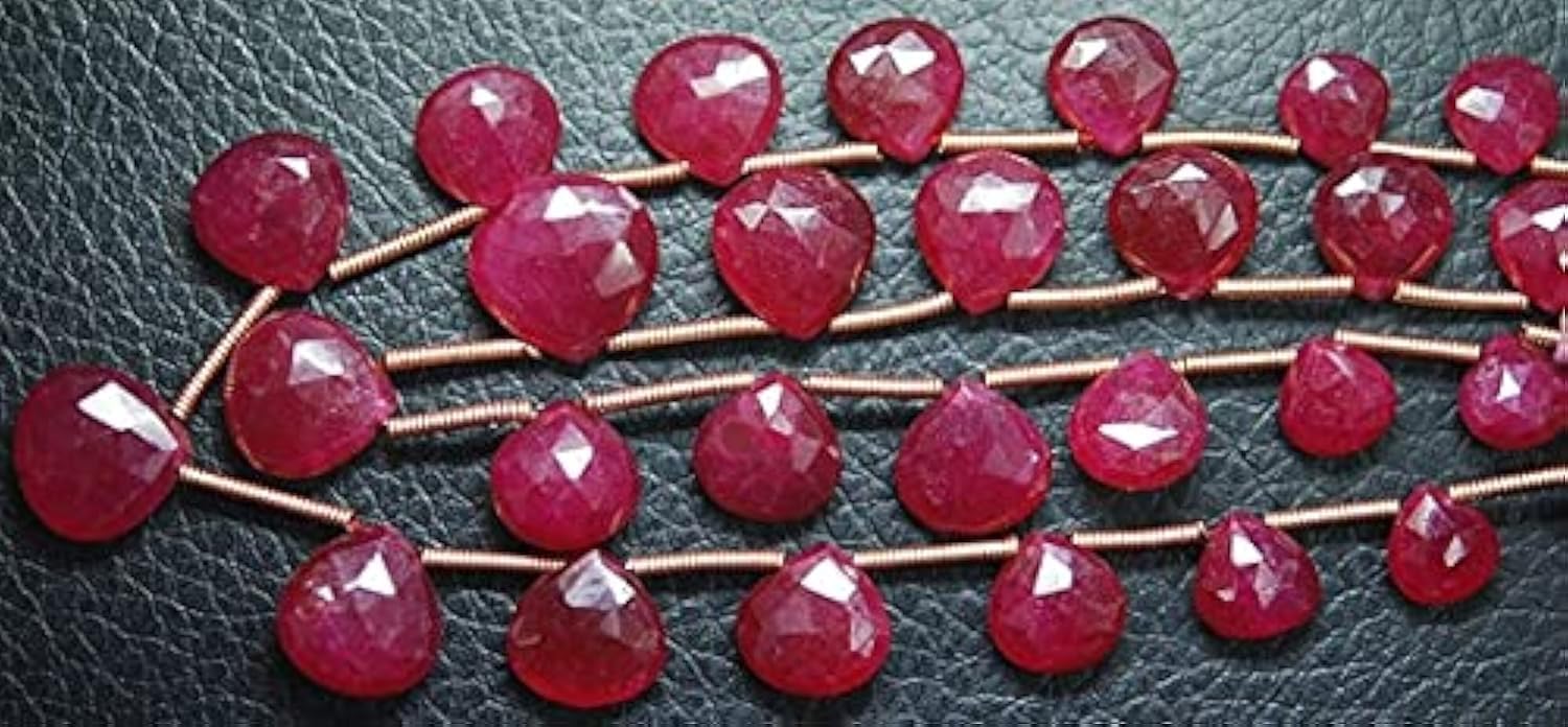 Rubis teinté facetté en cœur de 11.5mm pour création joaillerie haut de gamme