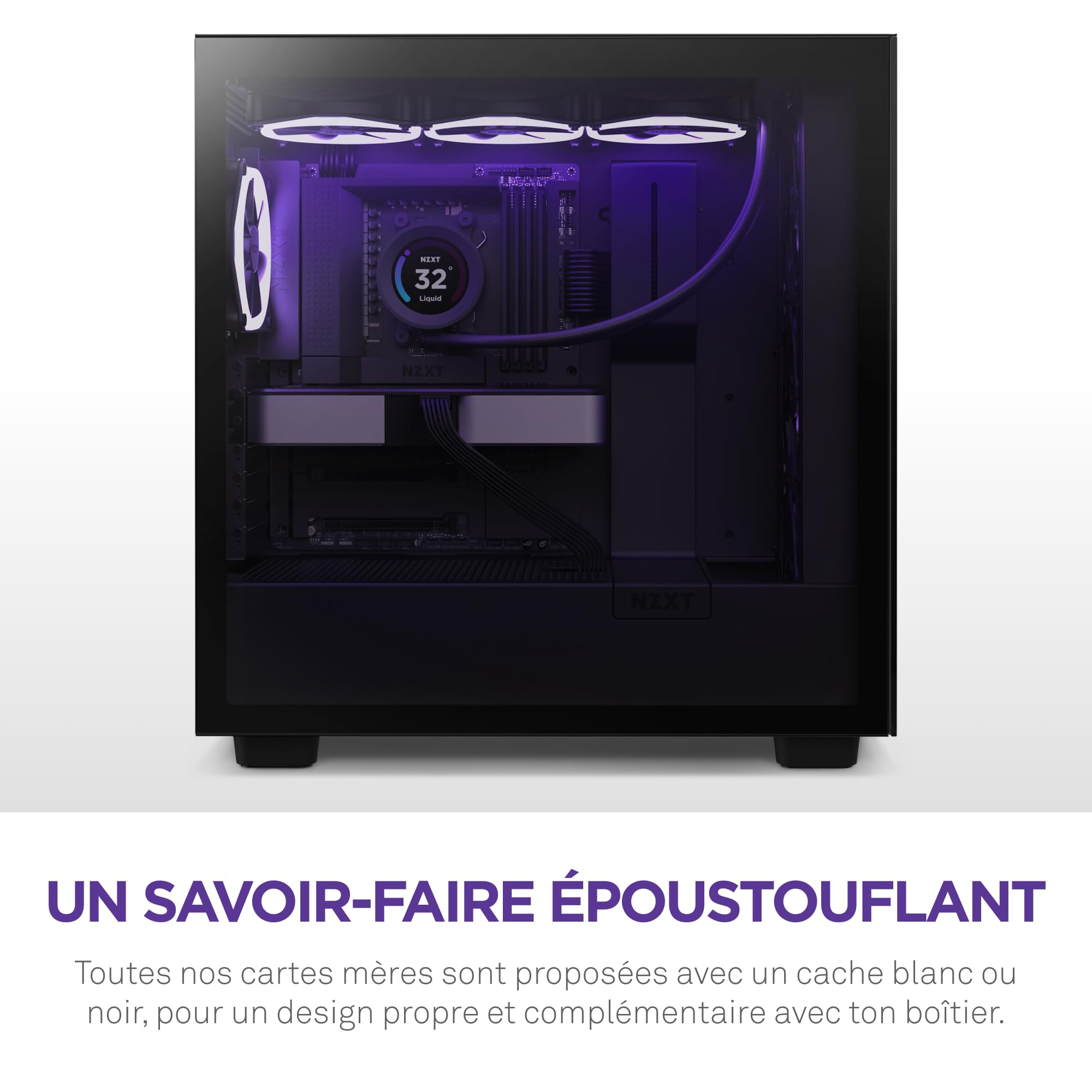 NZXT N7 B650E - Chipset AMD B650 - Supporte Les CPU AMD Ryzen 8000 & 7000 (Socket AM5) - Carte mère ATX Gaming - Bouclier E/S arrière intégré - DDR5 - Wi-FI 6E - Noir