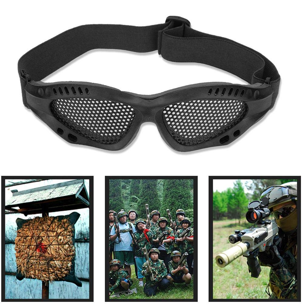 Lunettes de Protection en Maille, Lunettes de Jeu CS de Protection des Yeux Airsoft en Maille métallique avec Sangle réglable