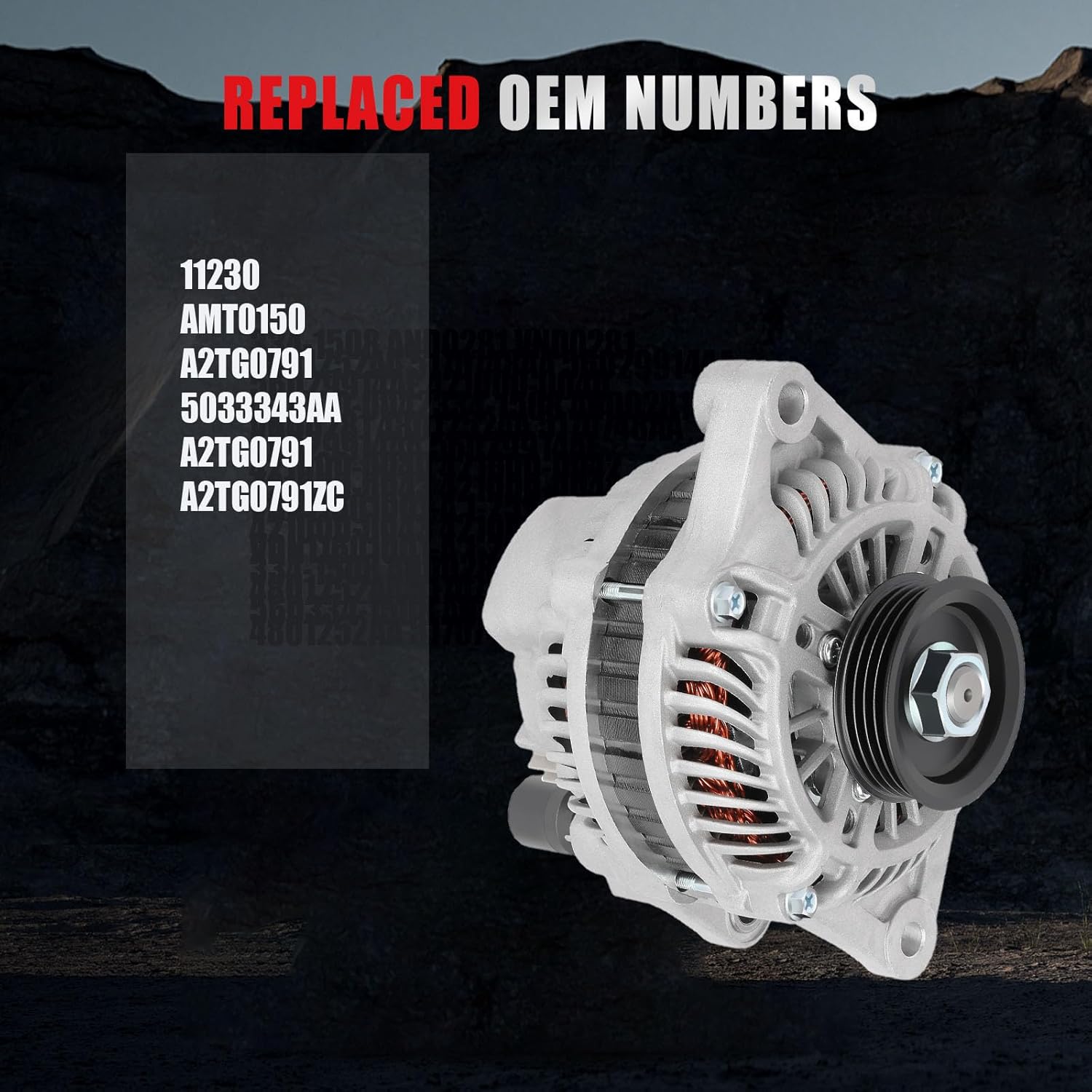 100 Amp/12 Volt Alternator Replacement for Chrysler PT Cruiser L4 2.4L 2006-2010, High Output Alternator Replaces OE 11230 AMT0150 A2TG0791 5033343AA A2TG0791 A2TG0791ZC