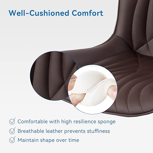 Miniatura 6 de Silla de oficina YOUNIKE, silla de escritorio sin brazos con ruedas, sillas de escritorio para ordenador de oficina en casa, silla de tocador