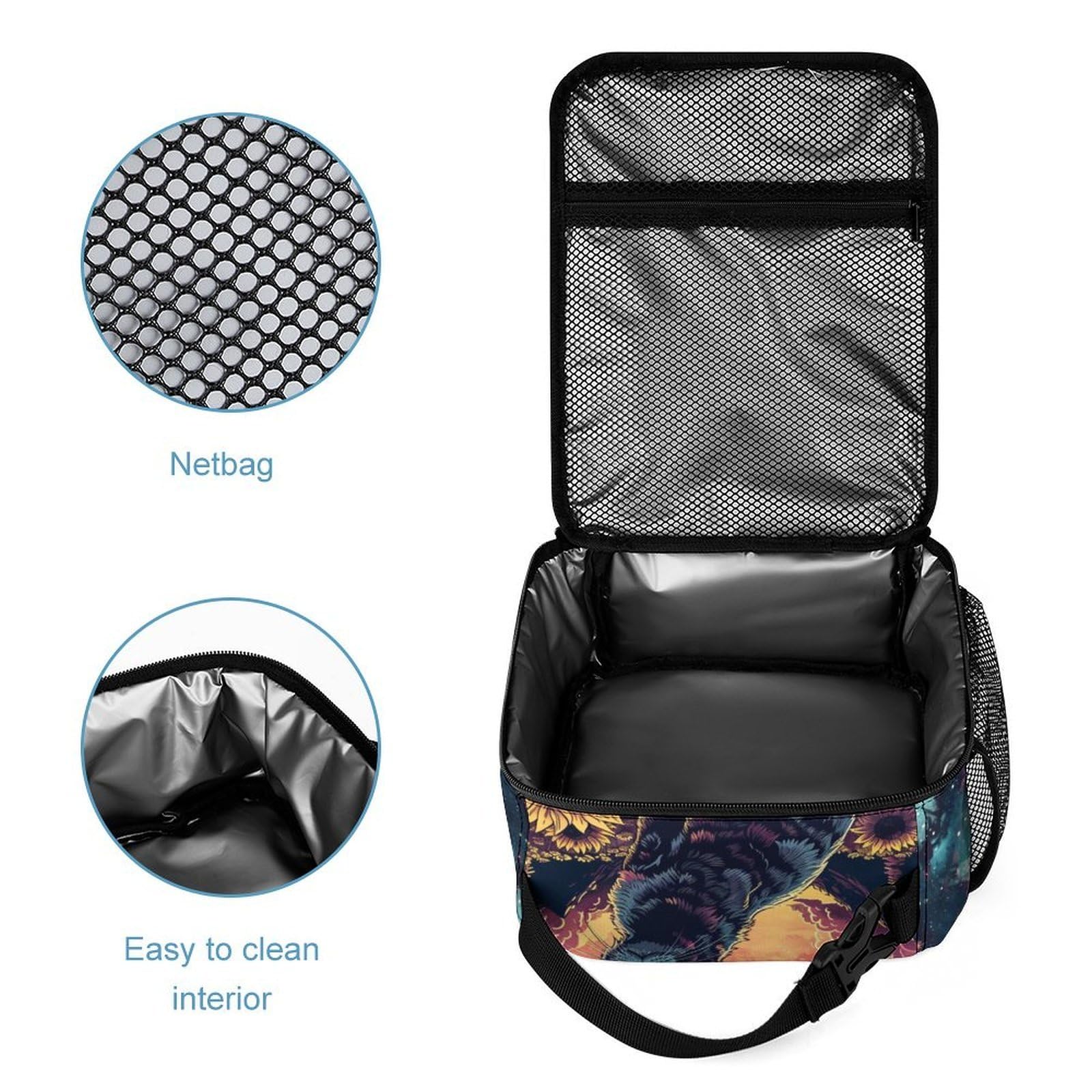 Ensemble Sac d'École Chaton CP CE1 pour Garçon Fille, Cartable Chat avec Sac Déjeuner et Trousse Élèves