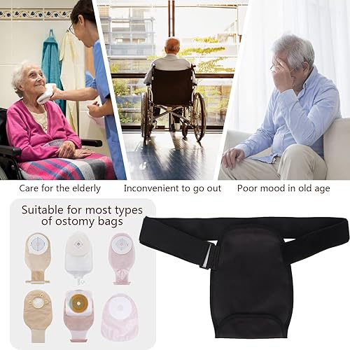 Miniatura 5 de Paquete de 2 fundas para bolsas de colostomía, fundas impermeables para bolsas de ostomía con cinturón ajustable, portátil, universal, lavable,