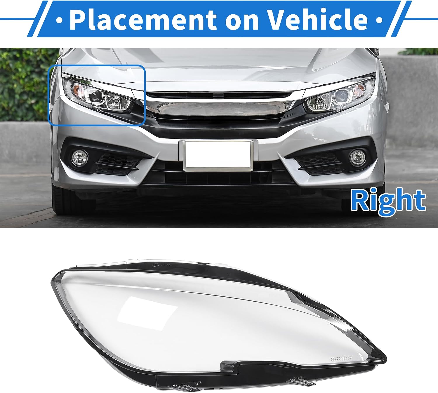 Head light Cover Headlight Headlamp for Peugeot 408 2014-2018 Clear Black PC 1 Pcs Front Right Car