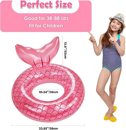 Miniatura 4 de HeySplash Pool Floats Kids, Inflatable Swimming Ring Swim Tube Floaties, Summer Water Fun Beach Party Swimming Pool Toys for Kids Children Water