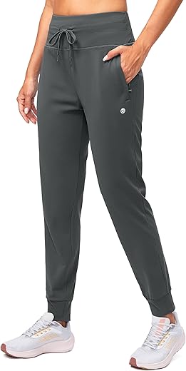 G Gradual Women's Fleece Lined Joggers High Waisted Water Resistant Thermal Winter Sweatpants Running Hiking Pockets