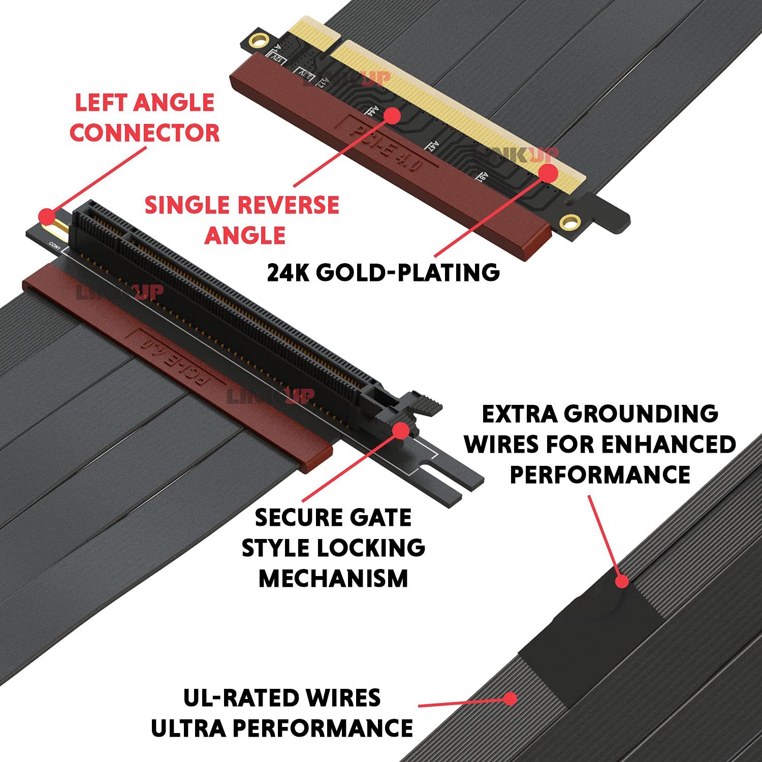 Amazon.co.jp: LINKUP - ウルトラ PCIe 4.0 X16ライザーケーブル