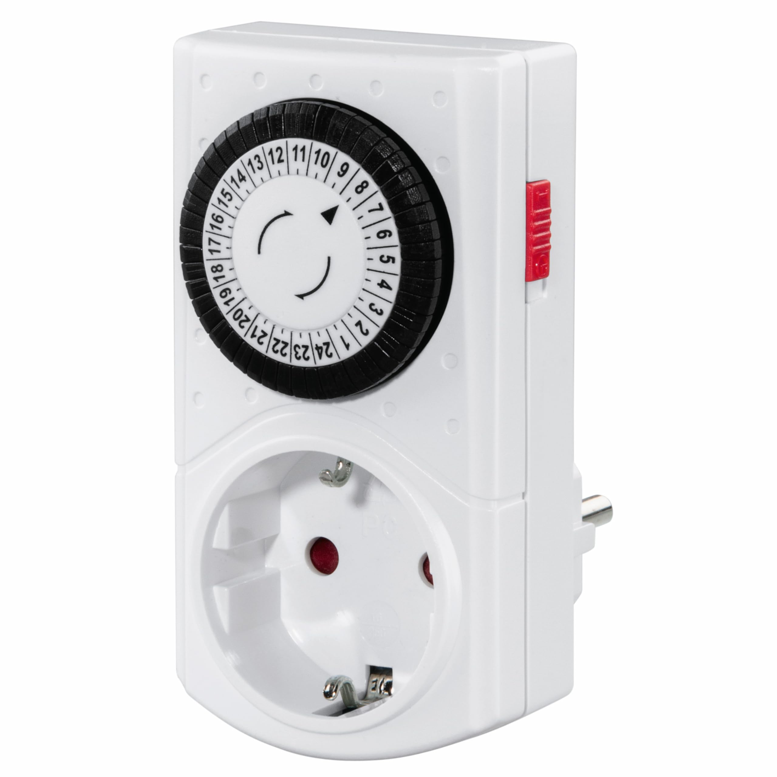 Hama | Timer Mechanical Plug Mini (Analogue Programmer Clock, 30 min intervals, 2 Modes of Use, Energy Saving, Daily Programmer Pluggable) White