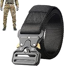 Military Belts for Men Breathable and Adjustable Canvas Nylon Work Belts for Men with Heavy Duty Buckle Quick Release Tactical Belt for Daily Working and Outdoor Sports