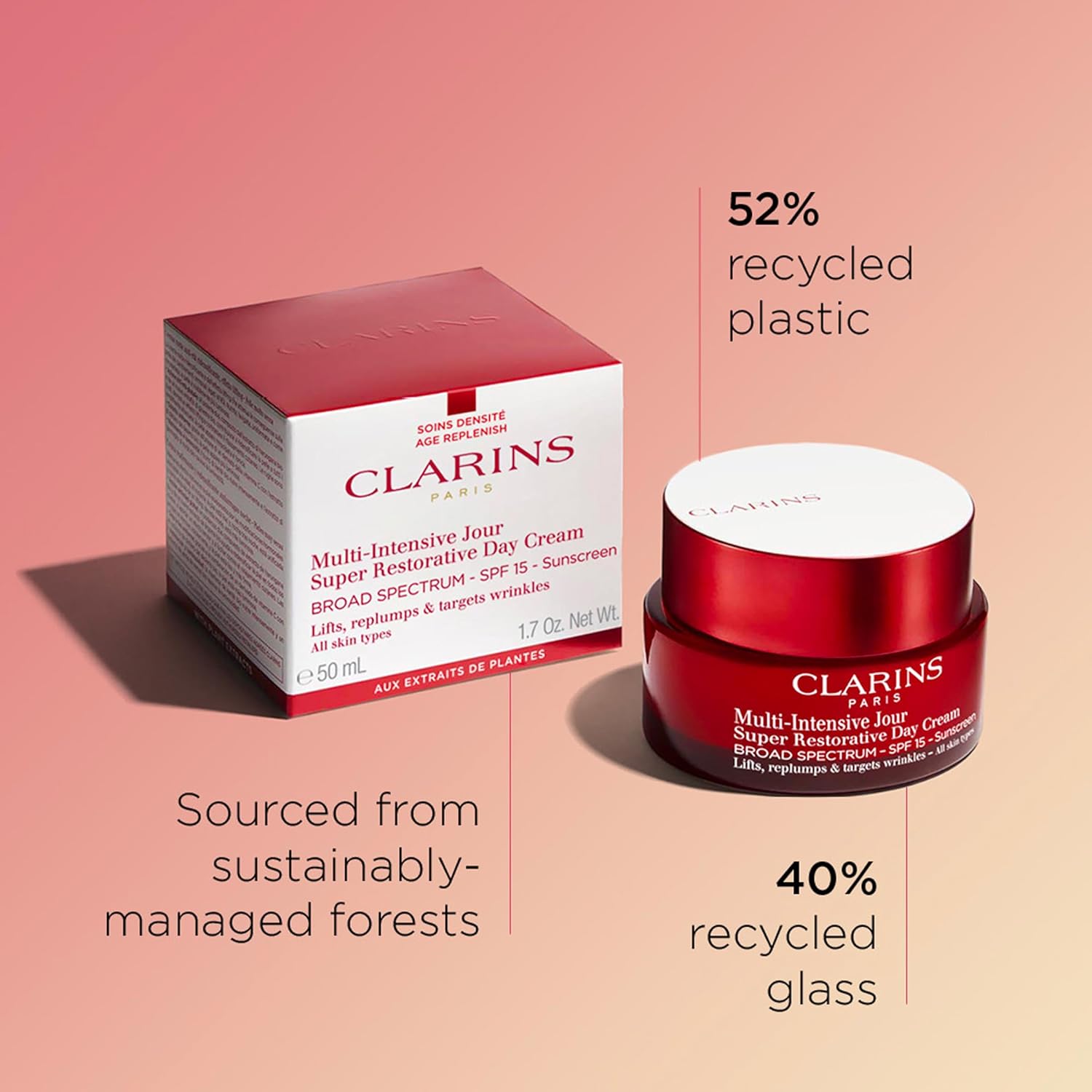 Clarins Super Restorative Day Cream, Broad Spectrum SPF 15 Sunscreen | Anti-Aging Moisturizer For Mature Skin Weakened By Hormonal Changes | Replenishes, Illuminates & Densifies Skin|Targets Wrinkles - Image 8