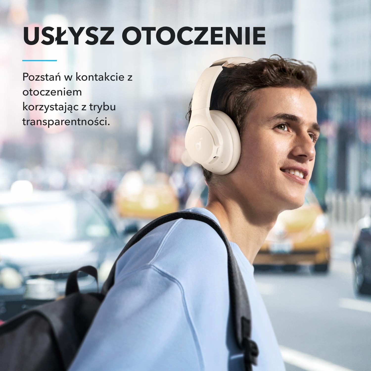 Słuchawki hybrydowe Soundcore by Anker Q20i(odnowiona) z aktywną redukcją szumów, bezprzewodowe nauszne Bluetooth, 40-godzinny czas odtwarzania ANC, dźwięk o wysokiej rozdzielczości, mocny bas