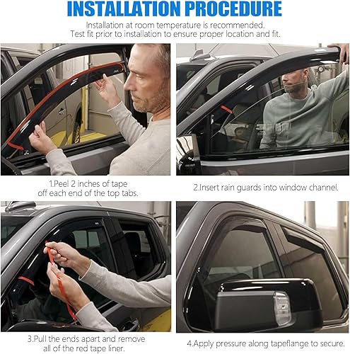 Miniatura 6 de Protectores de lluvia para ventana Canyon para Colorado  Viseras de ventana Tesmirror para Chevrolet Colorado 2023 2024, GMC Canyon 2023 2024 -