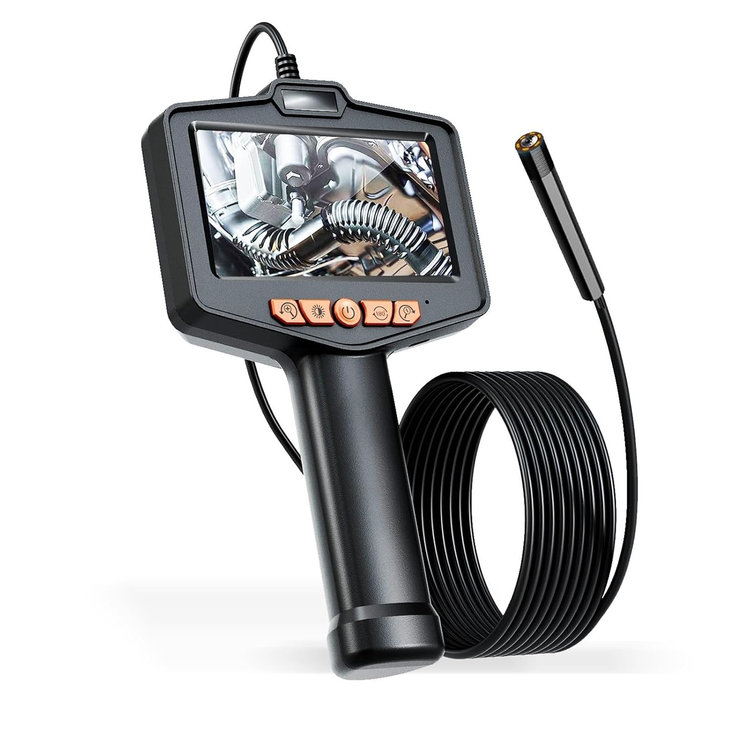 4.3 Inch IPS Screen Industrial Endoscope Camera HD1080P Single/Dual Lens Pipe Inspection Borescope for Checking Car Sewer(5m,Single Lens 8MM)