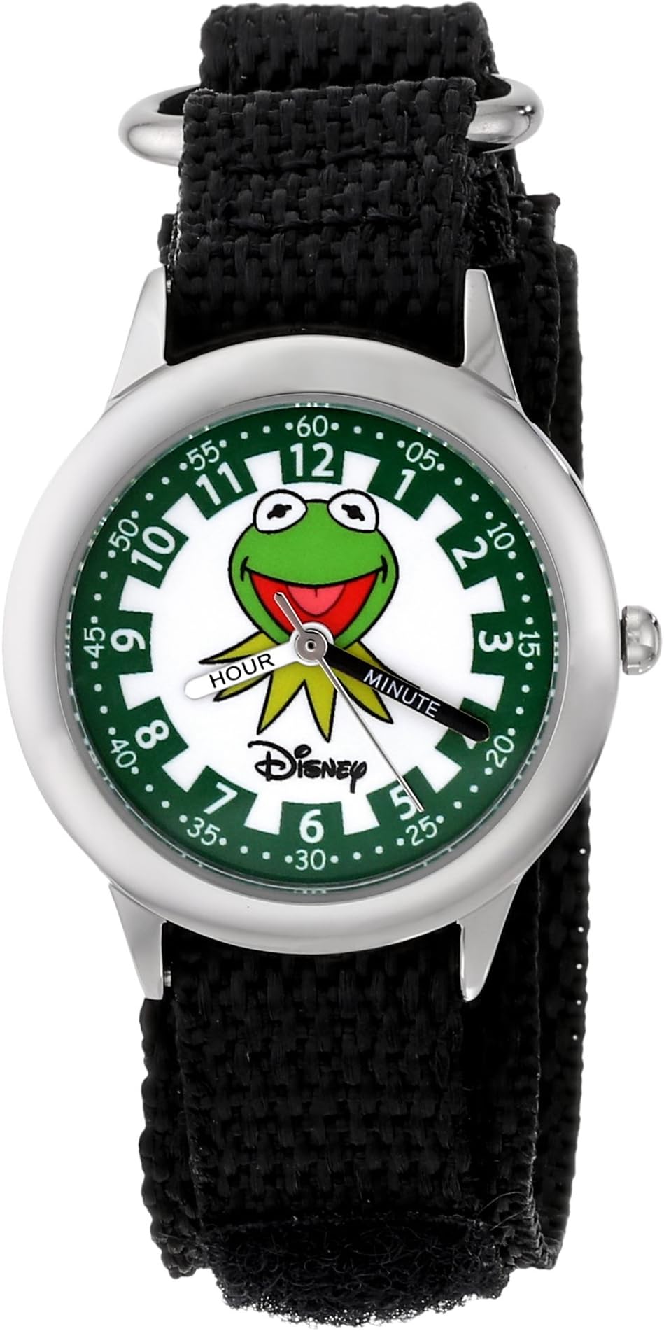 Disney Kids' Stainless Steel Time Teacher Analog Quartz Nylon Strap Watch