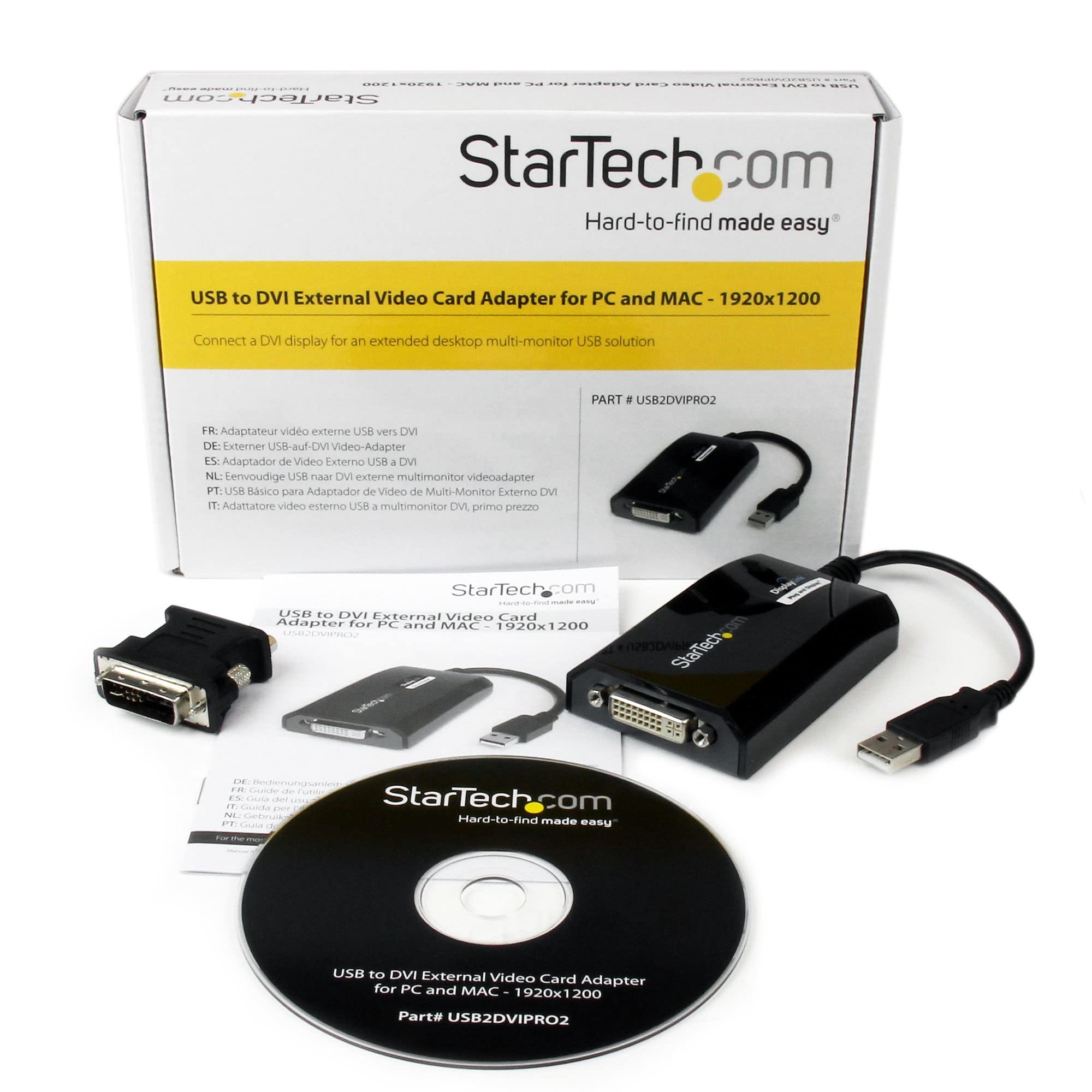 StarTech.com Adattatore USB a DVI, Scheda Grafica Video Esterna USB per PC e MAC, 1920x1200